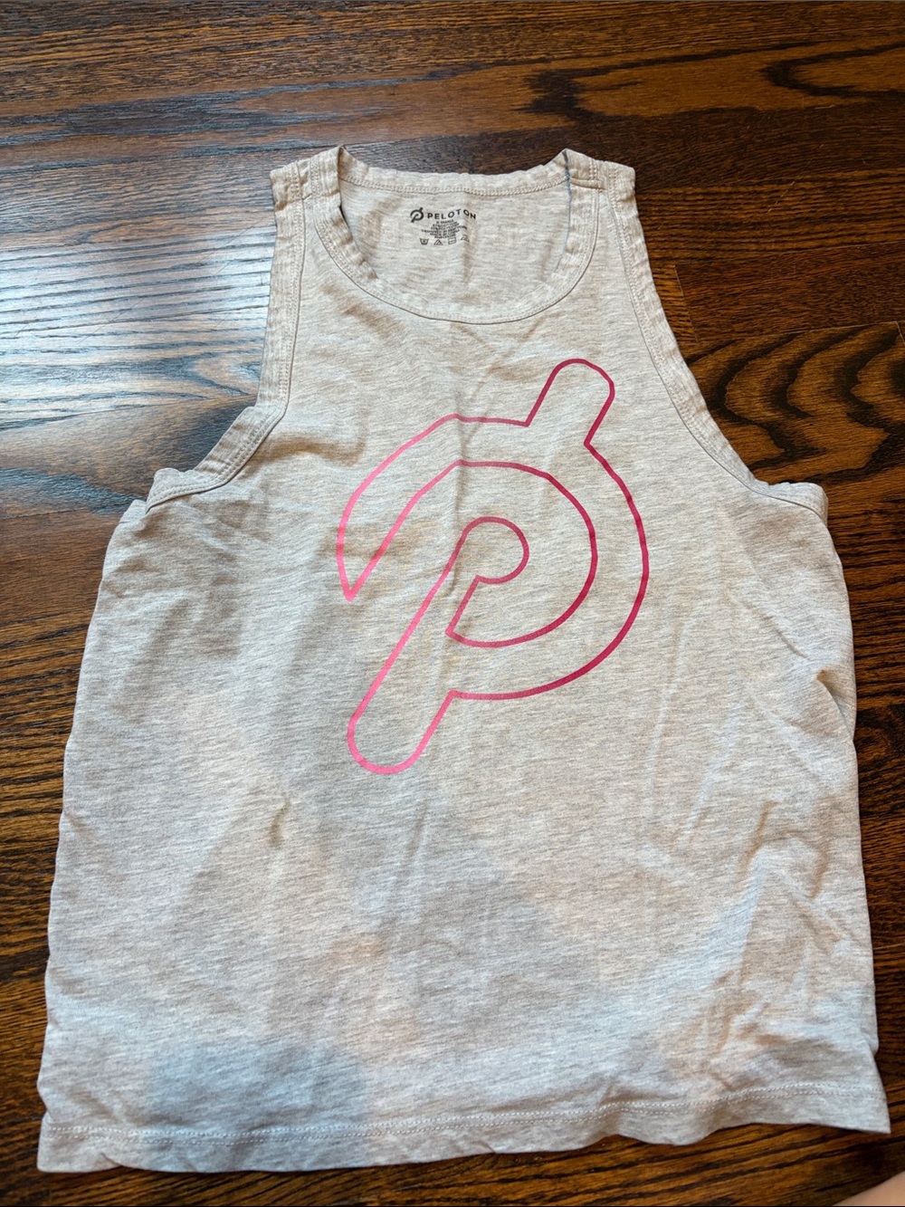Peloton Gray Tank with Pink Logo size xs